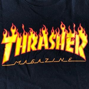 Thrasher Flame Logo Black T-Shirt